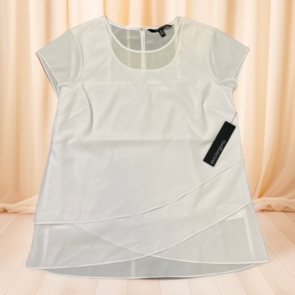 Eva Longoria X-Small NWT Women’s White Blouse/ New Woman Chiffon Top/ Shirt